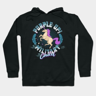 Purple Up For Military Kids Unicorns Military Purple-Up Day Hoodie